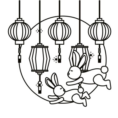 Sonbahar ortası festivali vektör tasarımı