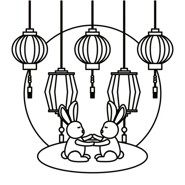 Sonbahar ortası festivali vektör tasarımı