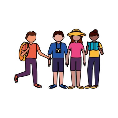 İzole gezgin insanlar vektör tasarımı