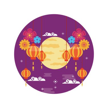 Çin fenerler vektör tasarımı