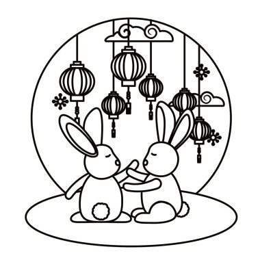 Sonbahar ortası festivali vektör tasarımı