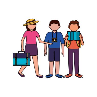 İzole gezgin insanlar vektör tasarımı