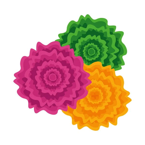 Conception vectorielle de fleurs isolées — Image vectorielle