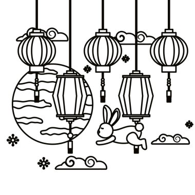 Sonbahar ortası festivali vektör tasarımı