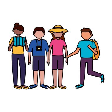 İzole gezgin insanlar vektör tasarımı