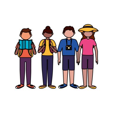 İzole gezgin insanlar vektör tasarımı