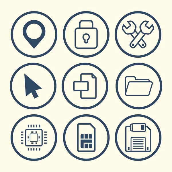 Flat design gadgets technology icons — Stock Vector
