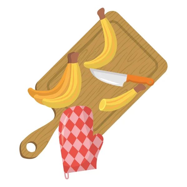 Diseño aislado de vectores de frutas de plátano — Vector de stock