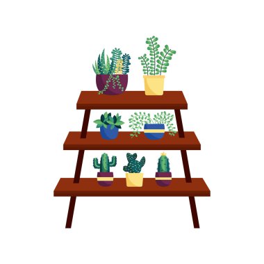 Bitkiler ve mobilya vektör tasarımı