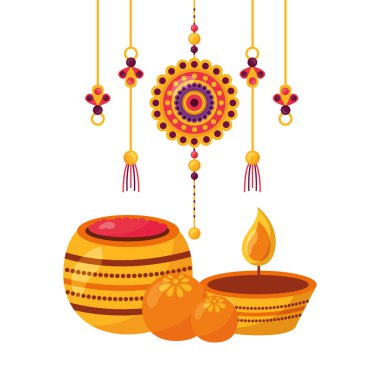 İzole raksha bandhan vektör tasarımı