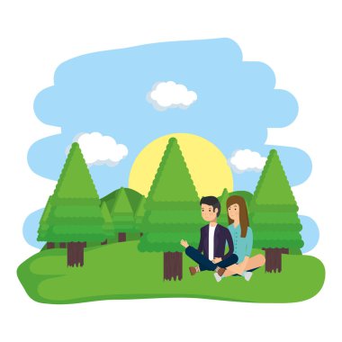 Park vektör tasarımında çift