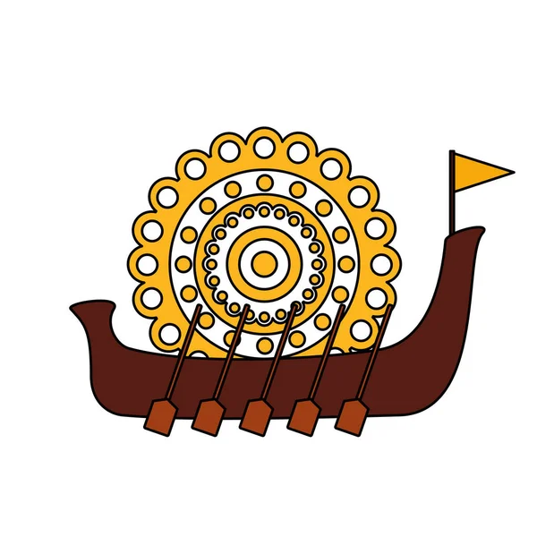 Snakeboat de onam celebración diseño — Vector de stock