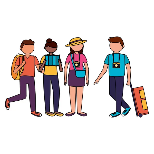 İzole gezgin insanlar vektör tasarımı
