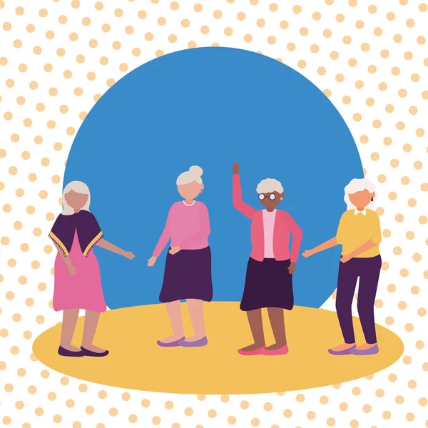 Büyükannekarikatürler vektör tasarımı