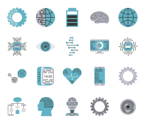 siber teknoloji simgeleri paketi