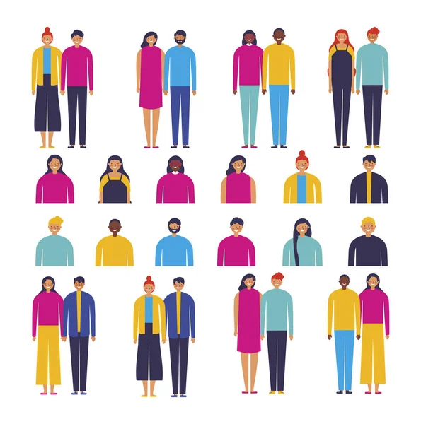 çeşitli çiftler karakter grubu