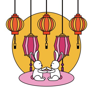 Sonbahar ortası festivali vektör tasarımı