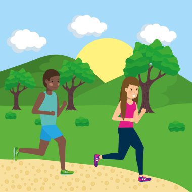 Park vektör tasarımında çift