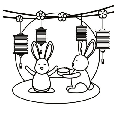 Sonbahar ortası festivali vektör tasarımı