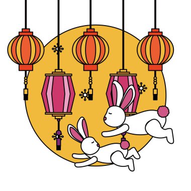 Sonbahar ortası festivali vektör tasarımı