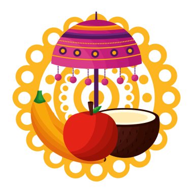 Onam kutlama tasarımı şemsiyesi