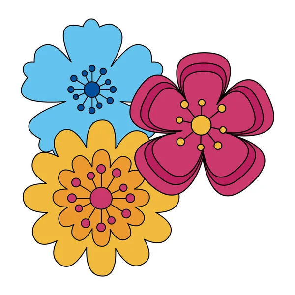 Geïsoleerde bloemen ornament ontwerp — Stockvector