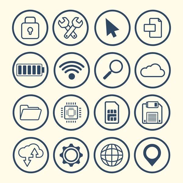 Flat design gadgets technology icons — Stock Vector