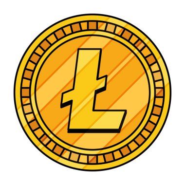 İzole litecoin vektör tasarımı