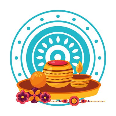 İzole raksha bandhan vektör tasarımı
