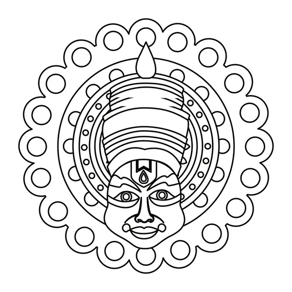 Kathakali de onam celebración diseño — Vector de stock