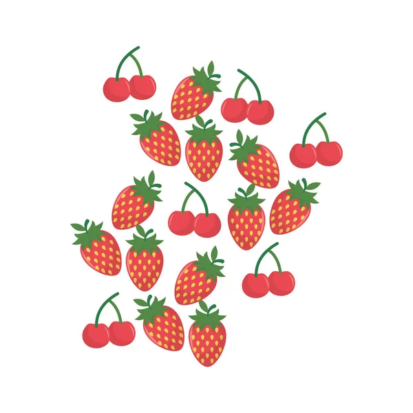 Diseño aislado de vectores de fruta de fresa — Archivo Imágenes Vectoriales