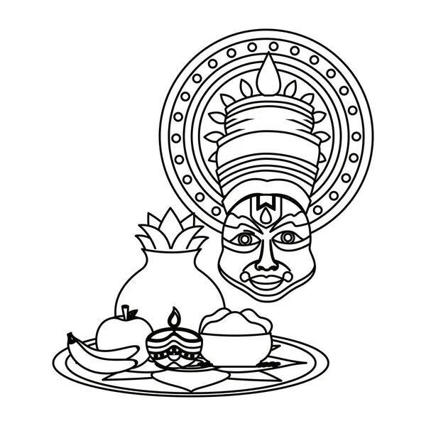 Kathakali av Onam Celebration design — Stock vektor