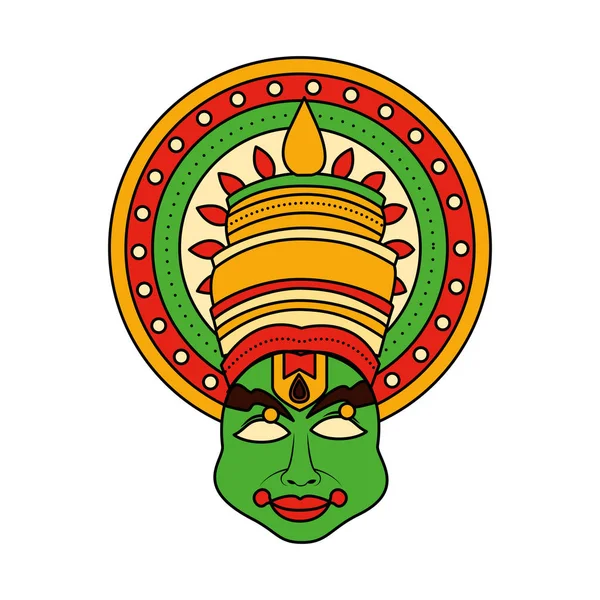 Kathakali of onam celebration design — Stock Vector