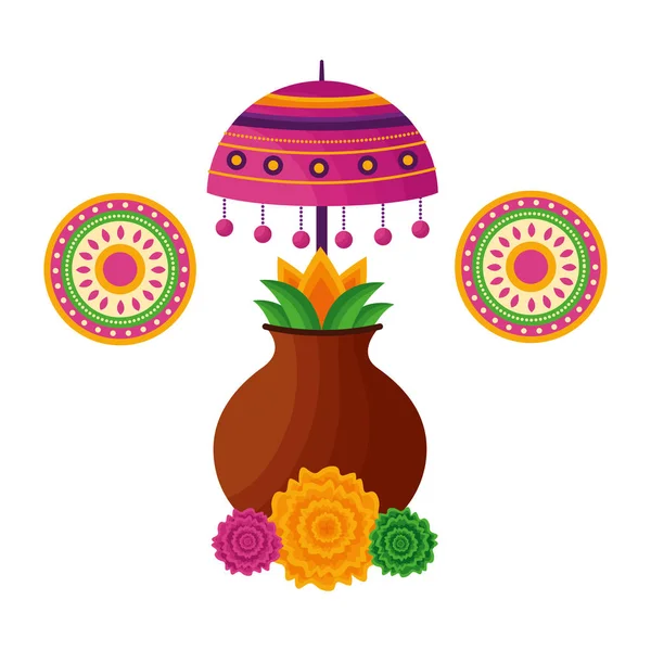 Paraguas de onam celebración diseño — Vector de stock