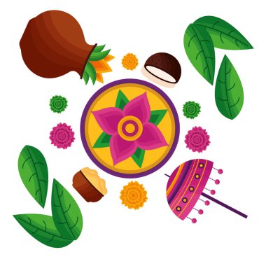 Onam kutlama tasarımı Kil pot