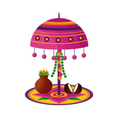 Onam kutlama tasarımı şemsiyesi