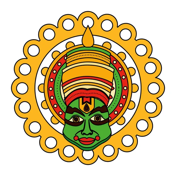 Kathakali dari desain perayaan onam - Stok Vektor