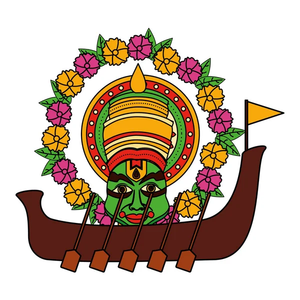 Snakeboat desain perayaan onam - Stok Vektor