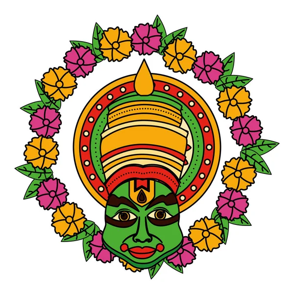 Kathakali von onam feier design — Stockvektor