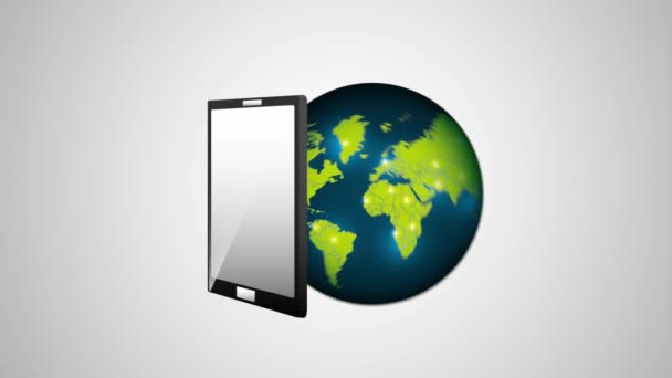 Tecnología de big data con smartphone — Vídeo de stock