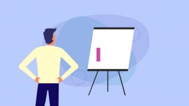 istatistik sunumu ile zarif işadamı işçi