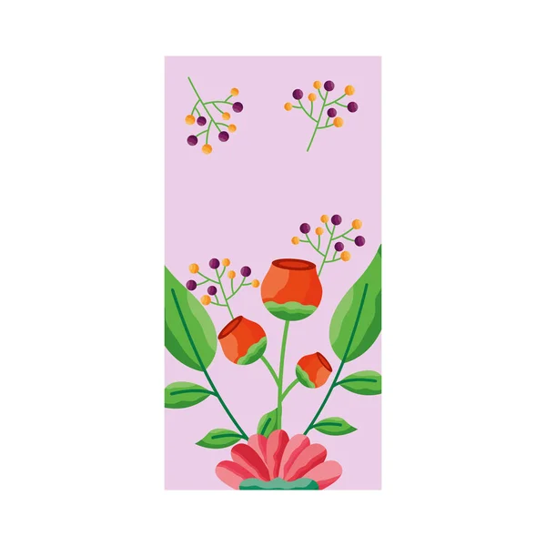 Design de vetores de cartão de flores isoladas —  Vetores de Stock