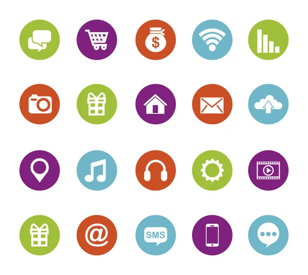 Bundel van social media set iconen — Stockvector