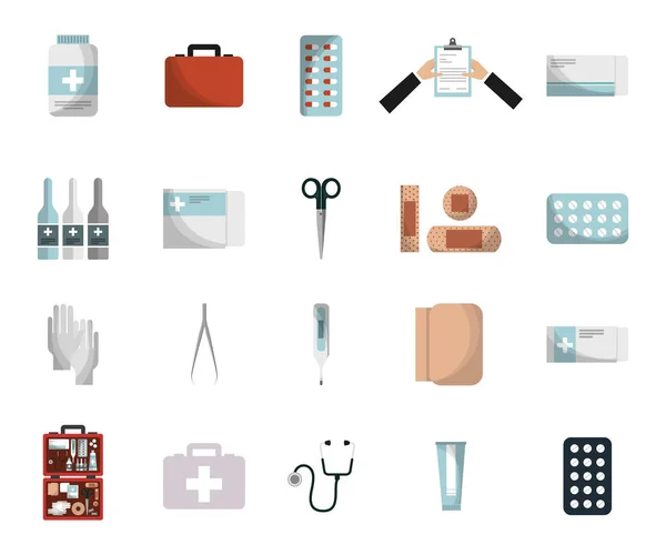 Bundle of medical healthcare icons — Stock Vector