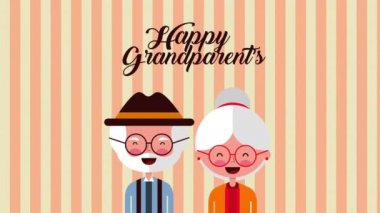 çift severler ile mutlu dedesi gün kartı