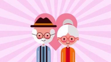 çift severler ile mutlu dedesi gün kartı