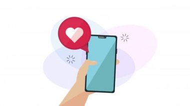 sosyal medya pazarlama animasyon ile akıllı telefon kullanarak el