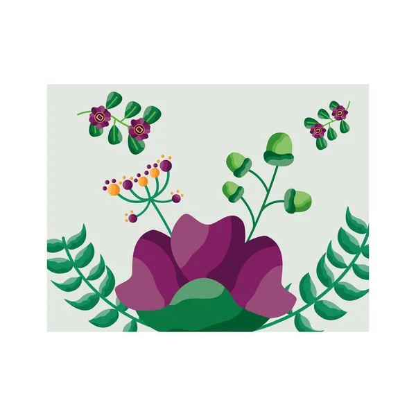 İzole çiçekler kart vektör tasarımı — Stok Vektör