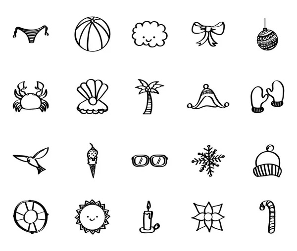 Bundel van seizoenen set icons — Stockvector