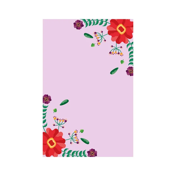 Isolated flowers card vector design — Stock Vector